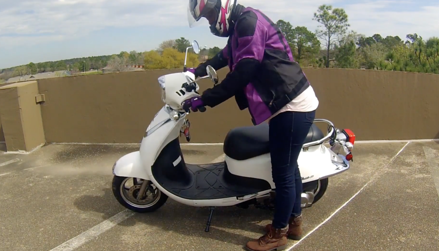 How to put a scooter on a kickstand?